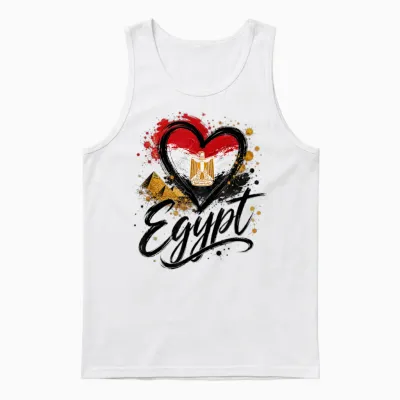 Drapeau Pyramide En Forme De Cœur Avec Inscription « I Love Egypt » Unisex Tank Top - White
