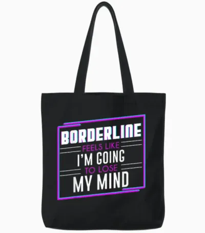 Lyriclyfe - Long-Sleeve T-Shirt - Borderline Tote Bags - Black