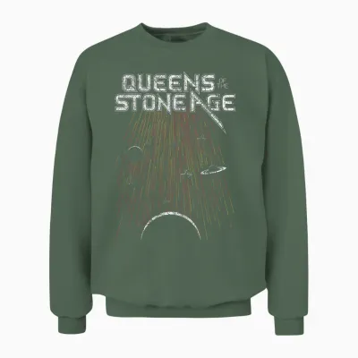 Offizielles Queens of the Stone Age Meteoritenschauer Band Unisex Sweatshirt - Military Green