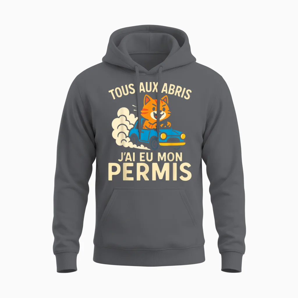 Young Driver Joke Gift Driver's License Unisex Hoodie in Charcoal