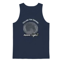 Moonlight Dreamer Follow Your Dreams Aesthetic Unisex Tank Top - Navy – 1