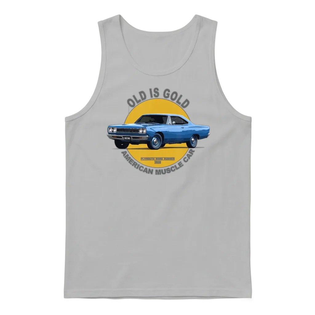Plymouth Road Runner Hemi American Muscle Car 60s Unisex Tank Top - Ash