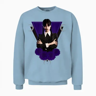 Mittwochsserie Mittwoch Schwarze Dahlien Und Monde Unisex Sweatshirt - Light Blue