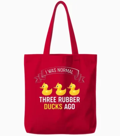 Rubber Duck Rubber Duckie Tote Bags - Red
