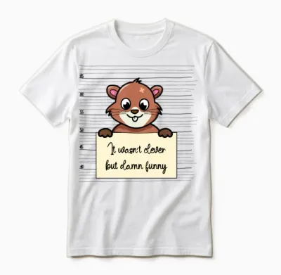 Beaver Was Not Clever but Funny Unisex T-Shirt - White