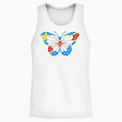 Drapeau Du Congo Papillon Racines Congolaises République Du Congo Rdc Unisex Tank Top - White