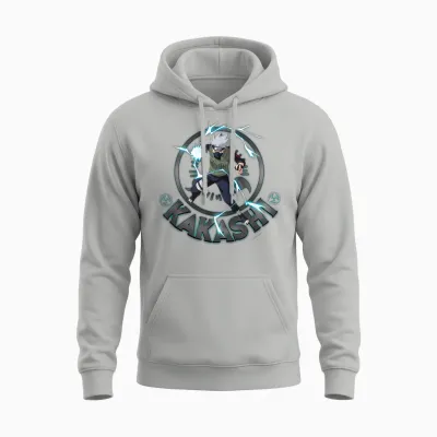 Naruto Shippuden Kakashi Lighting Circle T-Shirt Small Unisex Hoodie - Ash