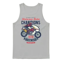 Motocross Retro Classic Motorcycle Unisex Tank Top - Ash – 1