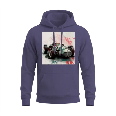 Vintage Retro Race Car Unisex Hoodie - Heather Sport Dark Navy