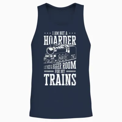 Train Model Railroad Builder Locomotive Train Fan Unisex Tank Top - Navy