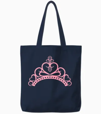 Princess Crown Tiara Tote Bags - Navy