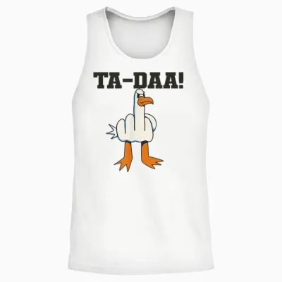 Möwe Mittelfinger Stinkefinger Frech Süß Unisex Tank Top - White