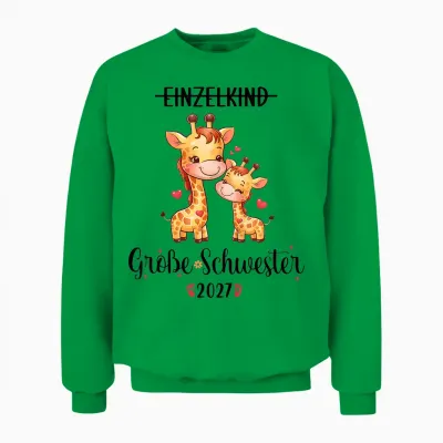 Kinder Große Schwester 2027 Einzelkind Big Sister 2027 Unisex Sweatshirt - Irish Green