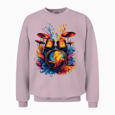 Drummer Drummer T-Shirt with Drums Unisex Sweatshirt - Light Pink