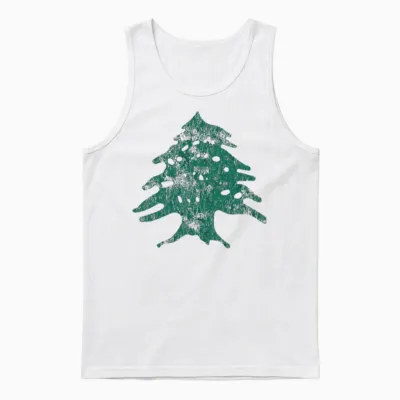 Lebanese Flag of Lebanon Gift Men Women Tree Souve Unisex Tank Top - White