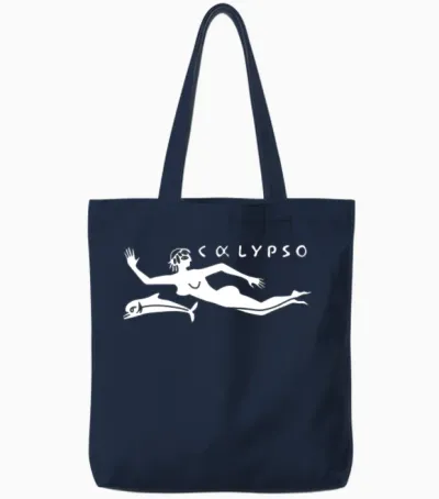 Rv Calypso, Jacques Yves Cousteau Tote Bags - Navy