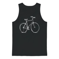 Bicycle Bike Cycle - Line Drawing - Cyclist Biking Unisex Tank Top - Black – 1