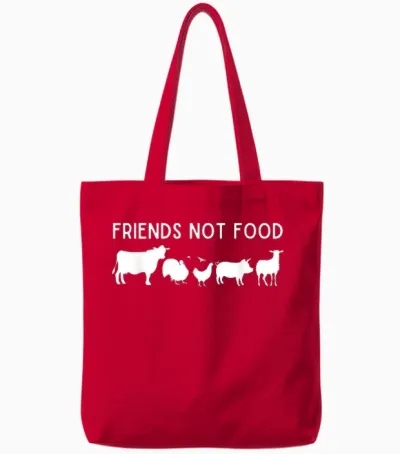 Friends Not Food Tote Bags - Red