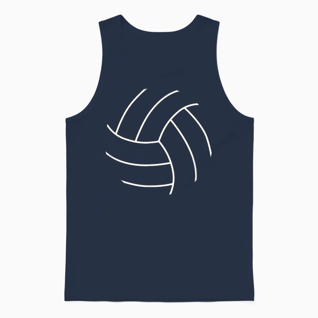 Plain Volleyball Seams Volleyball Player Unisex Tank Top in Navy