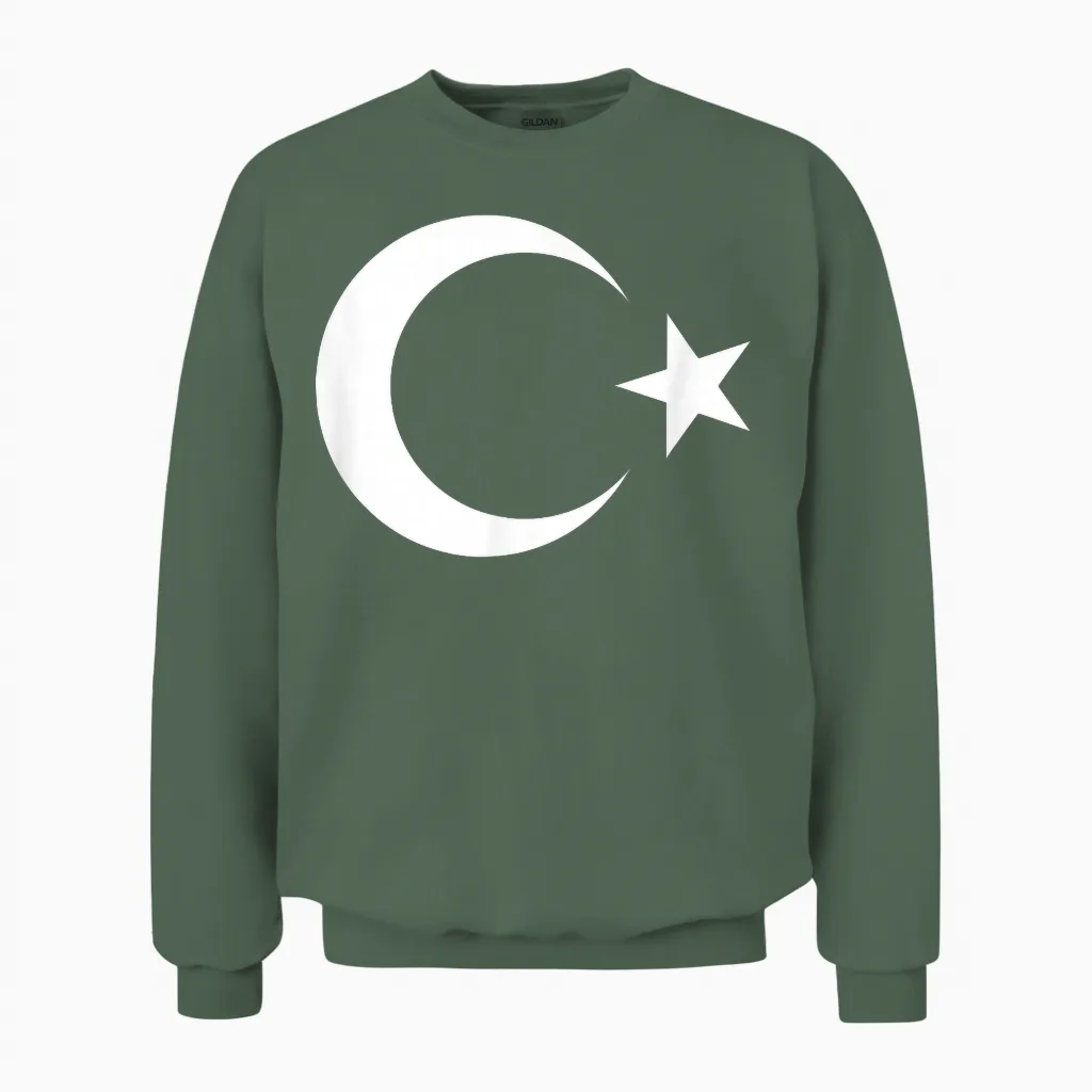 Turkey T-Shirt, Red, S Unisex Sweatshirt in Military Green
