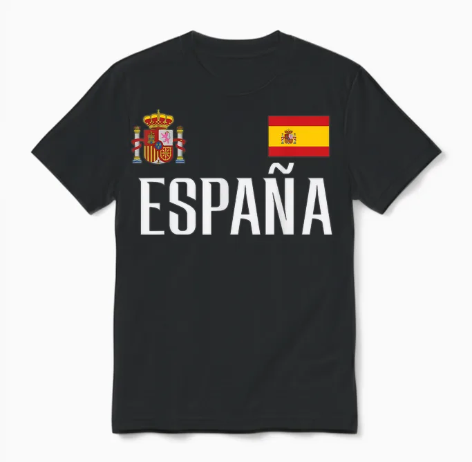Spain Espana Men Women Unisex T-Shirt in Black