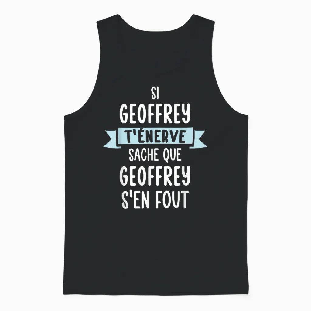 Gift Man Humour Name Personalized Geoffrey Unisex Tank Top in Black