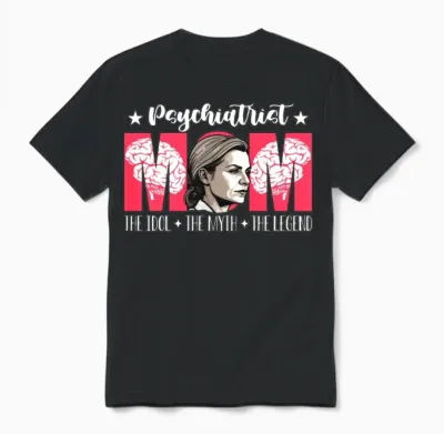 Psychiatrist Mom the Idol the Myth Psychotherapy Unisex T-Shirt - Black