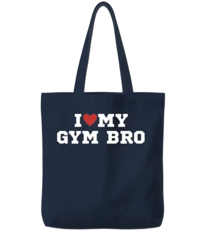 I Love My Gym Bro Funny Training Tote Bags - Navy