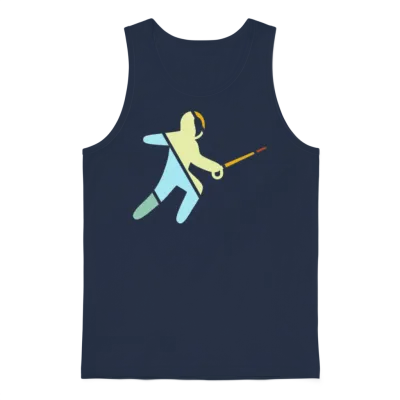 Fencing Retro Unisex Tank Top - Navy