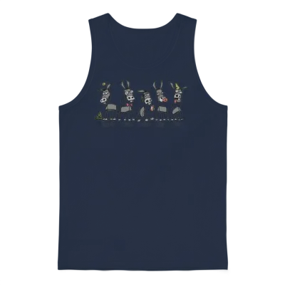 Donkey Smart Wise Lazy Kiss Dumb Unisex Tank Top - Navy