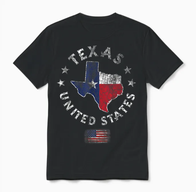 Texas - Usa - Stolz Seit 1845 Texas Fan Unisex T-Shirt in Black