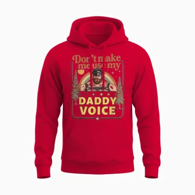 Peinliches Shirt Lustig Unangemessener Papa Stimme Humor Unisex Hoodie - Red