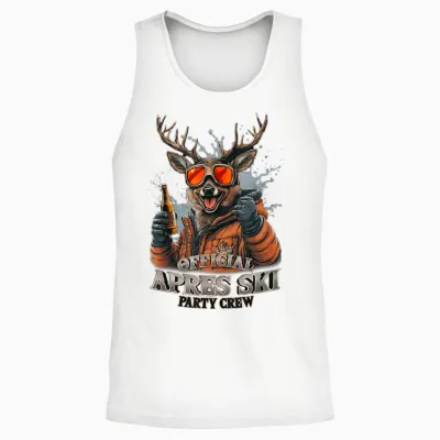 Official Après-Ski Party Crew Skiing T-Shirt, Black Unisex Tank Top - White