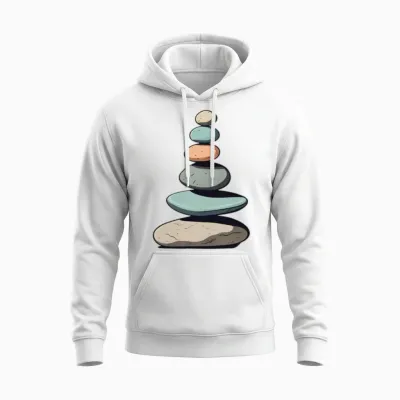Balance Stone Unisex Hoodie - White