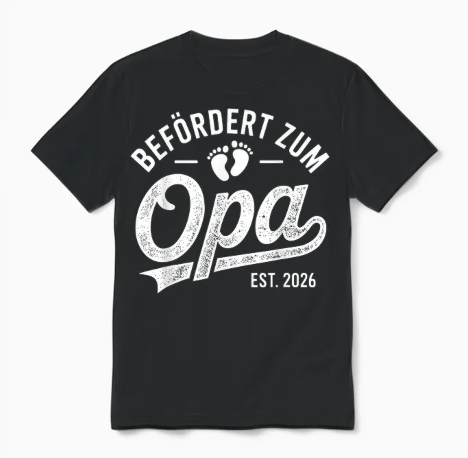 Promoted to Grandpa 2026 Unisex T-Shirt in Black