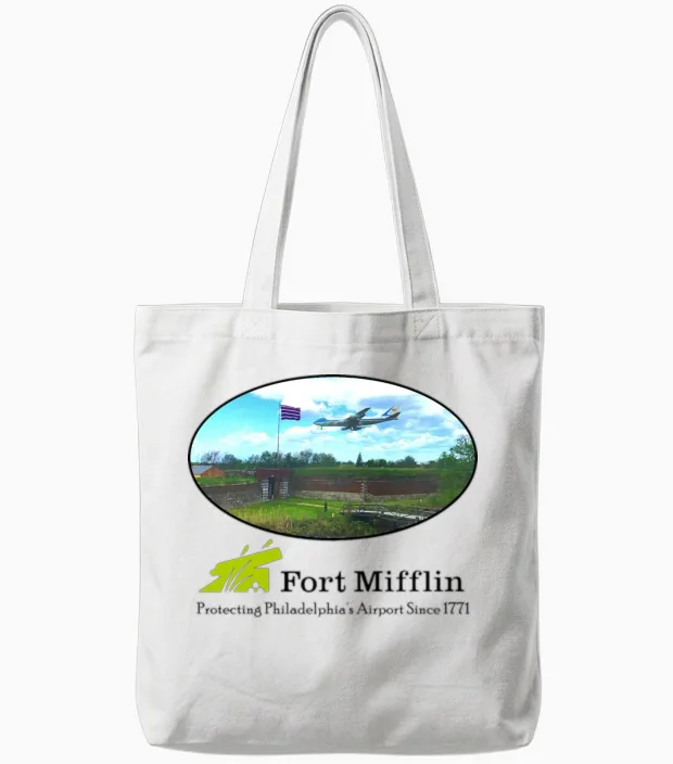Fort Mifflin- Protecting Philadelphia's Airport Tote Bags in White