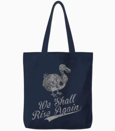 Dodo Bird We Shall Rise Again Retro Vintage Tote Bags - Navy