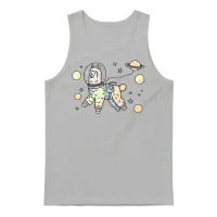 Astronaut Llama in Space – Funny Cosmic Animal Unisex Tank Top - Ash – 1