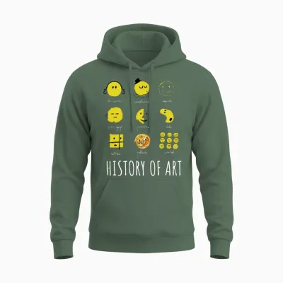 History of Art - Cool Art Lover - Stick Figure Unisex Hoodie - Military Green