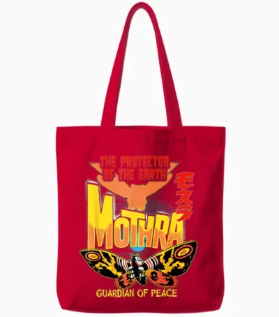 Godzilla Mothra Guardian of Peace Tote Bags - Red