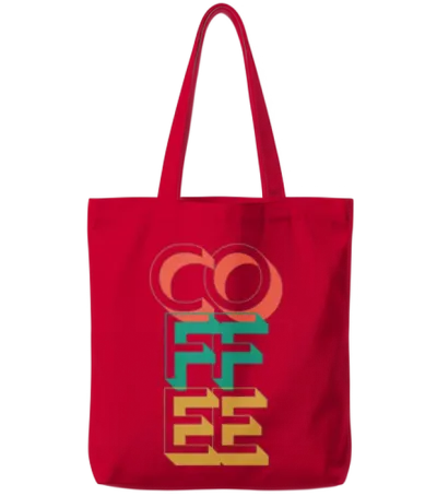 Retro Coffee Tote Bags - Red