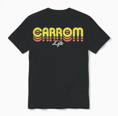 Retro Carrom Life Unisex T-Shirt - Black