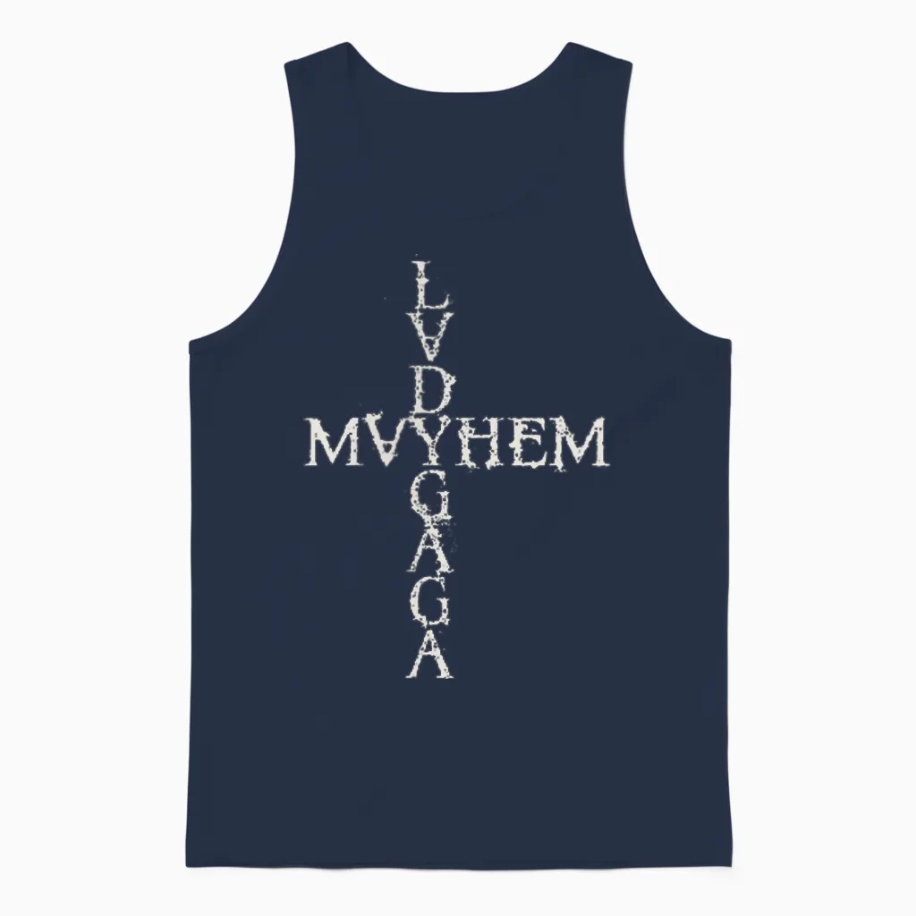 Official Lady Gaga Mayhem Cross Unisex Tank Top in Navy