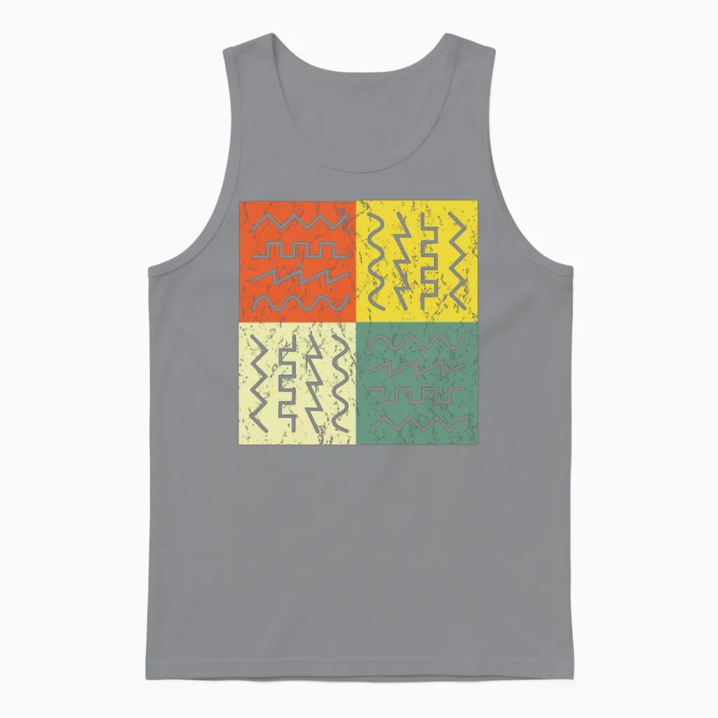 Retro Synthesizer Waveform - Electronic Music Unisex Tank Top in Sport Grey