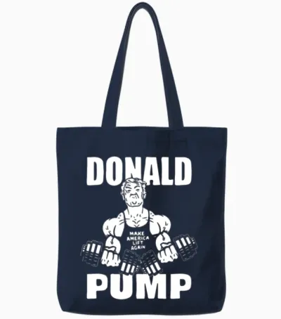 Donald Pump Make America Lift Again Tank Top Offen Tote Bags - Navy