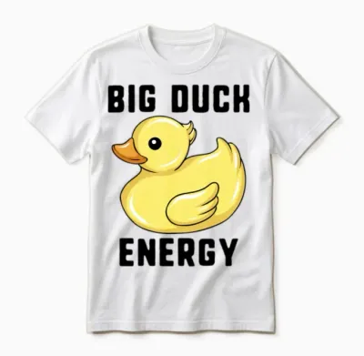 Big Duck Energy Rubber Duckie Funny Duck Hunter Unisex T-Shirt - White