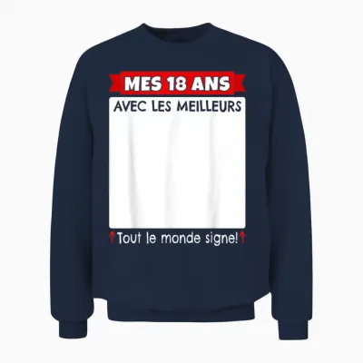 18 Years to Sign 18 Years Birthday Boy Girl Anniv 18 Unisex Sweatshirt - Navy