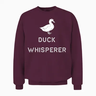 Farming Shirt Duck Whisperer White Cute Gift Farm Country Usa Unisex Sweatshirt - Maroon