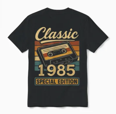 Classic 1985 - Retro Cassette Tape Special Edition Unisex T-Shirt - Black