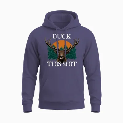 Duck This Shit Birds Hunting Birding Hunter Funny Unisex Hoodie - Heather Sport Dark Navy